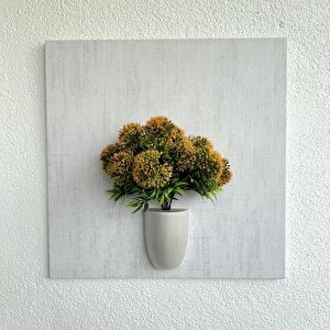 Kabartma Dokulu, Turuncu Karahindiba Çiçekli 3d Tablo