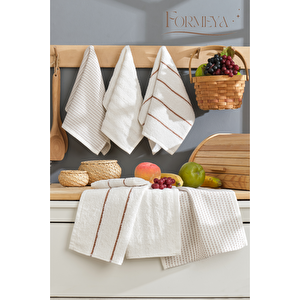 Sophia 6'lı 30x50 Cm Mutfak Havlusu Seti Krem