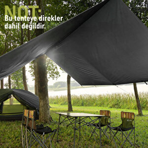 Haegs Tarp Gölgelik Tente, Taşınabilir Örtü Branda Çok İşlevli Outdoor Açık Hava Kamp Seyahat Tente Branda Güneşlik Karavan Tente Yan Çadır Gölgelik - 300x400 Cm - Gri