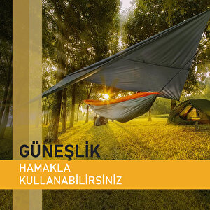 Haegs Tarp Gölgelik Tente, Taşınabilir Örtü Branda Çok İşlevli Outdoor Açık Hava Kamp Seyahat Tente Branda Güneşlik Karavan Tente Yan Çadır Gölgelik - 300x400 Cm - Siyah