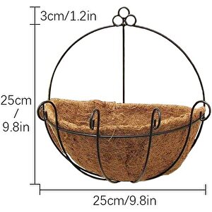 Çiçek Sepeti Duvar Saksısı Kapı Sepeti Coco Elyaf Makreme Saksı 25cm