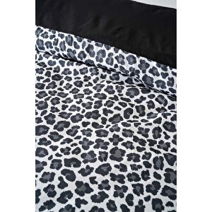 Leopar Siyah Tek Kişilik Nevresim Takımı
