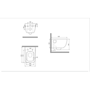 Aqua Kanalsız Asma Klozet, Yavaş Kapanır Kapak