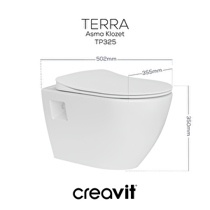 Terra Kanallı Asma Klozet, Creavit Yavaş Kapanan Kapak