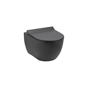 Hill Rimout Mat Antrasit Asma Klozet A031291k, Yavaş Kapak