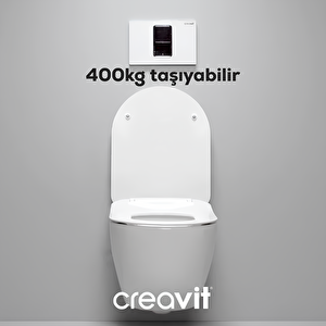 Free Kanallı Asma Klozet, Creavit Yavaş Kapanan Kapak