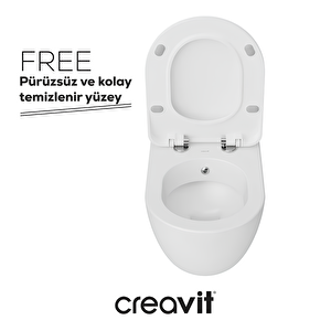 Free Kanallı Asma Klozet, Creavit Yavaş Kapanan Kapak