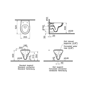 S10 Rim-ex Asma Klozet 7741l003-0850, Vitra Universal Soft Klozet Kapağı 109-003-909