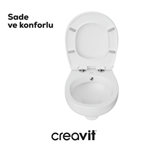 Perla Kanallı Asma Klozet, Creavit Yavaş Kapanan Kapak