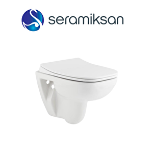Seramiksan Petite Kanalsız Asma Klozet A101003h, Yavaş Kapak