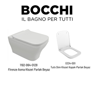 Firenze Rimless Asma Klozet 1192-064-0128, Tutti Slim Yavaş Kapak 0334-001
