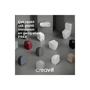 Fe322 Free İnci Mat Beyaz Rim-off Asma Klozet, Creavit Duroplast Mat Beyaz Kapak