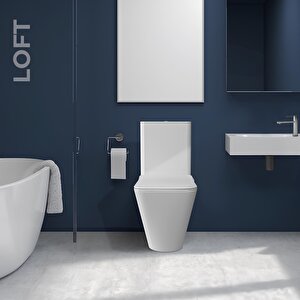Loft Kanallı Duvara Sıfır Klozet 5822 (lof.k022), Newarc Loft Yavaş Kapak 7420