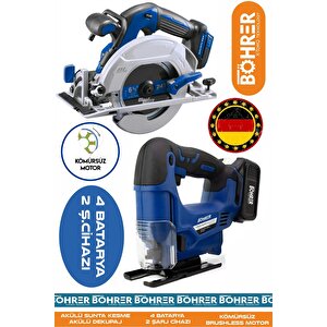 Alman Mavi̇ Süper İki̇li̇ Akülü Dekupaj Testere Ve Akülü 185mm Sunta Kesme Dai̇re Testere