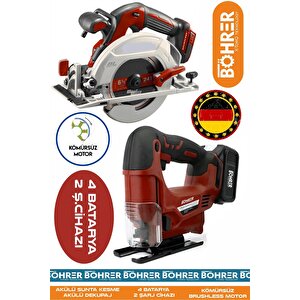 Alman Kirmizi Süper İki̇li̇ Akülü Dekupaj Testere Ve Akülü 185mm Sunta Kesme Dai̇re Testere