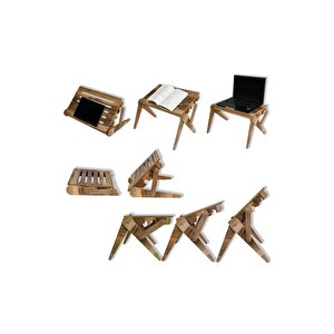 Dzgn Home Katlanabilir Ahşap Laptop Standı Sehpası Masası Notebook Standı Bilgisayar Yükselticisi