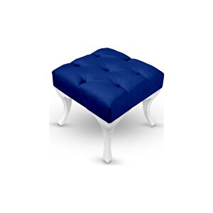 Kapitoneli Kapıönü Ayak Ucu Bench Puf Makyaj Koltuğu– 45 x 45 cm - Lacivert