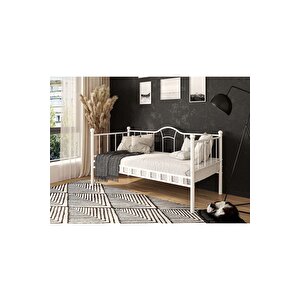 Dzgn Home Kamelya Sedi̇r Metal Karyola - Beyaz - 100 x 200 cm