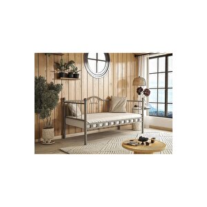 Dzgn Home Kamelya Sedi̇r Metal Karyola - Gri̇- 90 x 190 cm