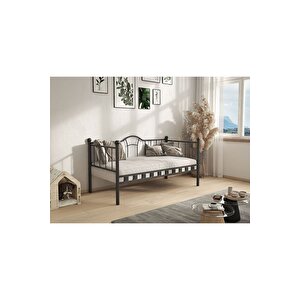 Dzgn Home Kamelya Sedi̇r Metal Karyola - Si̇yah - 100 x 200 cm
