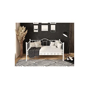 Dzgn Home Kamelya Sedi̇r Metal Karyola - Beyaz- 90 x 200 cm