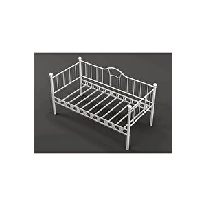 Dzgn Home Kamelya Sedi̇r Metal Karyola - Beyaz- 90 x 200 cm