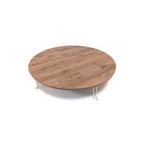 Katlanabilir Metal Ayaklı Ahşap Yer Sofrası Tepsi̇ Sini - 100 cm - Kahverengi