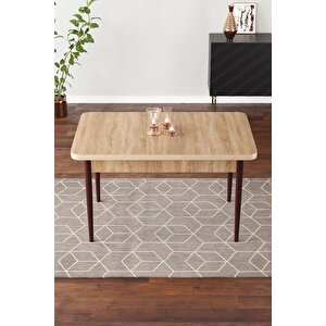 Dzgn Home 70 x 110 cm Meşe Desen Mdf Masa Sabi̇t Mutfak Masası, Yemek Masası