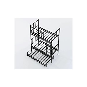 Zambak Yavrulu Genç Çocuk Odası Metal Ranza Ve Karyola - Lacivert - 90 x 200 cm