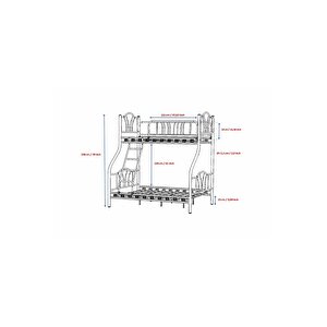 Dzgn Home İmaj 3 Ki̇şi̇li̇k Ebeveyn 3'lü Metal Ranza - Beyaz - 90x200 & 140x200