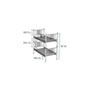 Dzgn Home Meti̇s Genç Çocuk Yatak Odası Metal Ranza Ve Karyola - Sarı - 90 x 190 cm