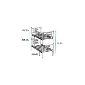 Dzgn Home Meti̇s Genç Çocuk Yatak Odası Metal Ranza Ve Karyola - Siyah - 90 x 190 cm