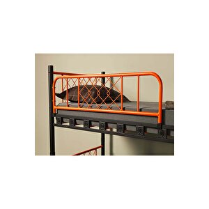 Dzgn Home Meti̇s Genç Çocuk Yatak Odası Metal Ranza Ve Karyola - Siyah - 90 x 190 cm