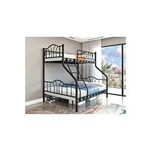 Dzgn Home İmaj 3 Ki̇şi̇li̇k Ebeveyn 3'lü Metal Ranza - Siyah - 90x190 & 140x190