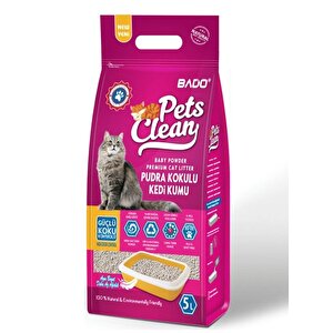 Bado Pets Clean Bebek Pudrası Kokulu Kedi Kumu 5 L
