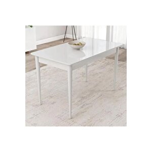 Sabi̇t Ayaklı Kali̇teli̇ Mdf Yemek Masası - 72 x 112 cm – Beyaz