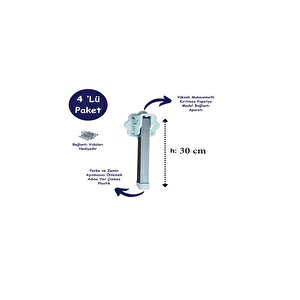Metal Katlanır Yer Sofrası Ayağı 30 cm - 4'lü Takım