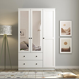 Side 3 Kapak 2 Çekmece Aynalı Gardırop 184 Cm 184 cm