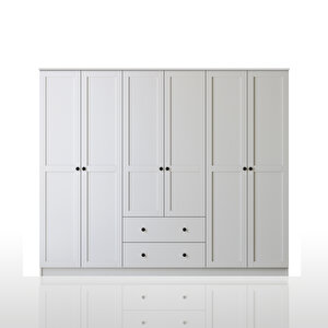 Side 6 Kapak 2 Çekmece Gardırop 184 Cm 184 cm