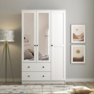 Side 3 Kapak 2 Çekmece Aynalı Gardırop 210 Cm 210 cm