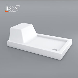 Biano Dikdörtgen Oturmalı, Monoblok Duş Teknesi H:12.5 80x140 cm