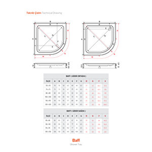 Baff Oval, Monoblok Duş Teknesi H:12.5