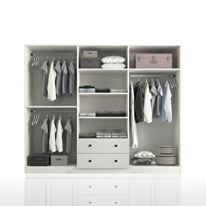 Side 6 Kapak 2 Çekmece Aynalı Gardırop 184 Cm 184 cm