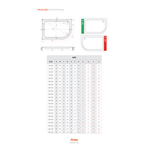 Aneo Asimetrik, Monoblok Duş Teknesi H:12.5