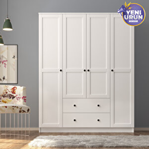 Side 4 Kapak 2 Çekmece Gardırop 210 Cm 210 cm
