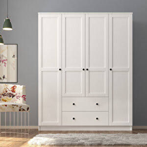 Side 4 Kapak 2 Çekmece Gardırop 210 Cm 210 cm