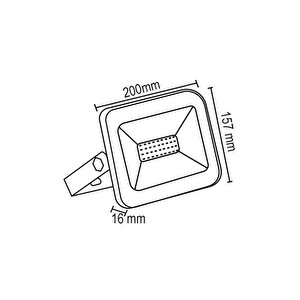 50 Watt Slim Kasa Led Projektör (beyaz Işık)