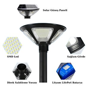 200watt Güneş Enerjili Solar Sokak Armatürü (3 Metre Direkli)