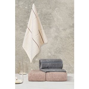Kare Serisi Micro Cotton 30x50cm 3 Lü Havlu Seti V1-30x50 3adet