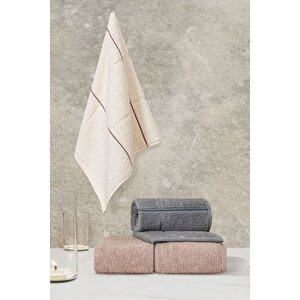 Kare Serisi Micro Cotton 30x50cm 3 Lü Havlu Seti